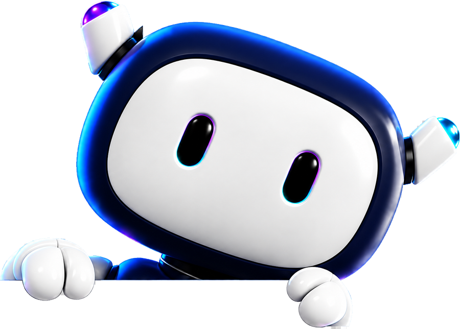Zappy, the Zaplog agent: a small white and dark-navy robot with antenna ears, peeking over the top of the phone with both hands resting on its edge.